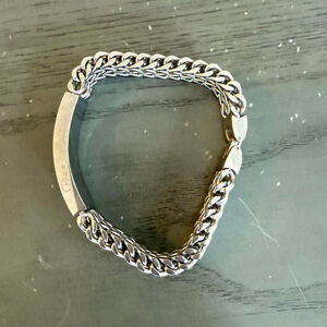 Stainless Steel Fashion Jewelry Men Silver Bracelet with Clear Stone